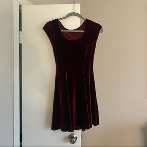 Red velvet dress